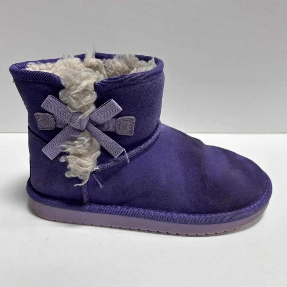 Koolaburra Kids’ Victoria Mini Purple Winter Boots, Girls’ Size 2 M